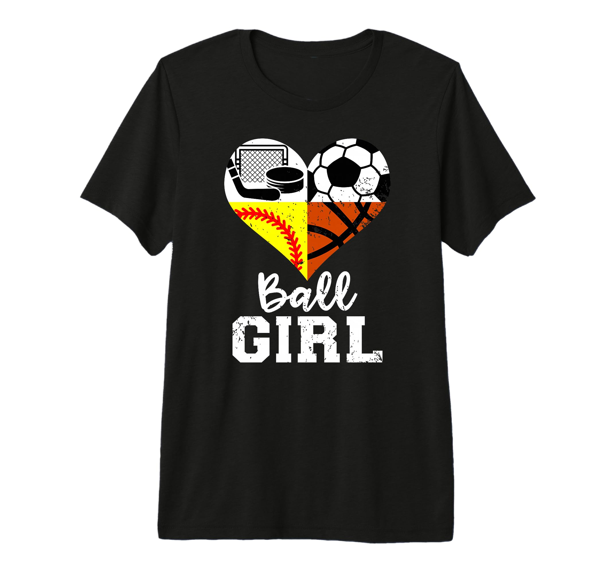 Ball Heart Soccer Softball Basketball T-Shirt - Graphic Print Unisex