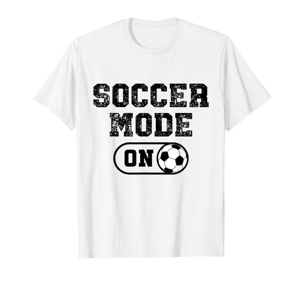Soccer Mode Distressed Football T-Shirt - Fun Novelty Design for Adults