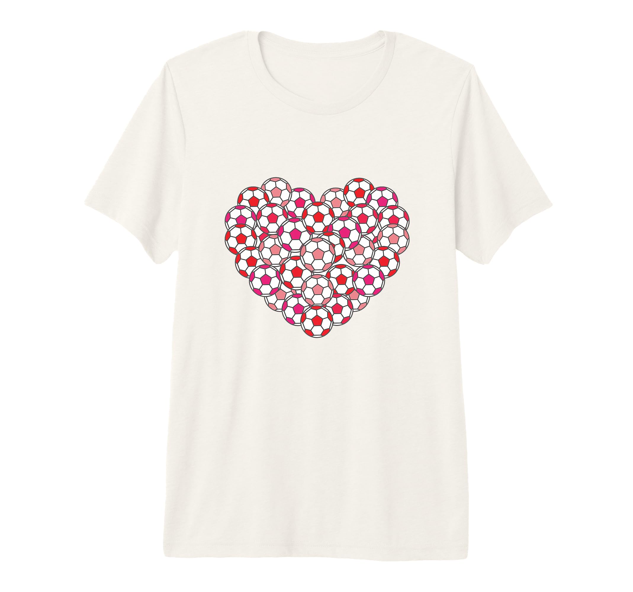 Heart Shaped Soccer Ball Pattern Tri T-Shirt - Fun Novelty Design Unisex