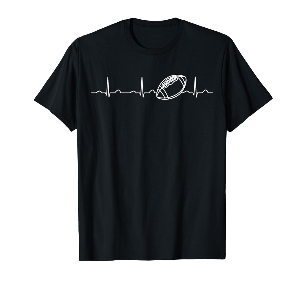 Funny Football Ball Heartbeat Fan T-Shirt - Minimalist Print Unisex