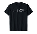 Funny Football Ball Heartbeat Fan T-Shirt - Minimalist Print Unisex