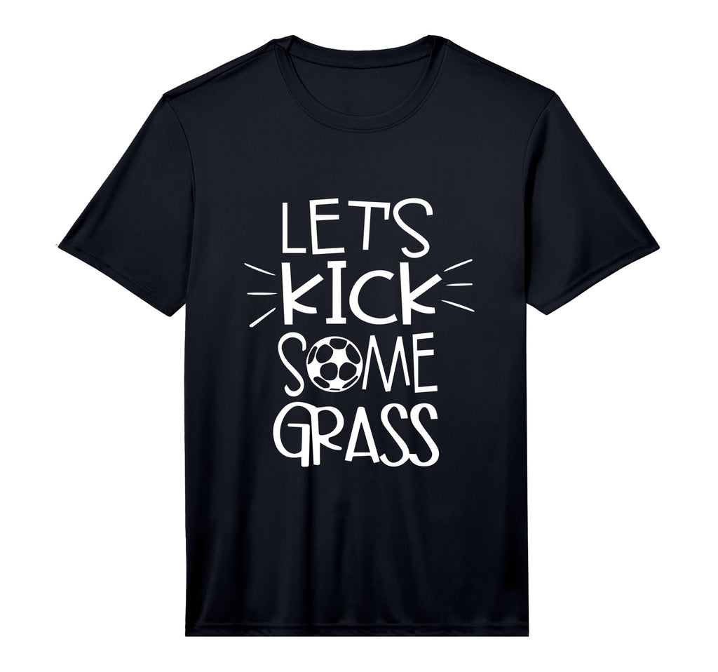 Mens Lets Kick Some Grass Funny Soccer Foot T-Shirt - Graphic Print Unisex