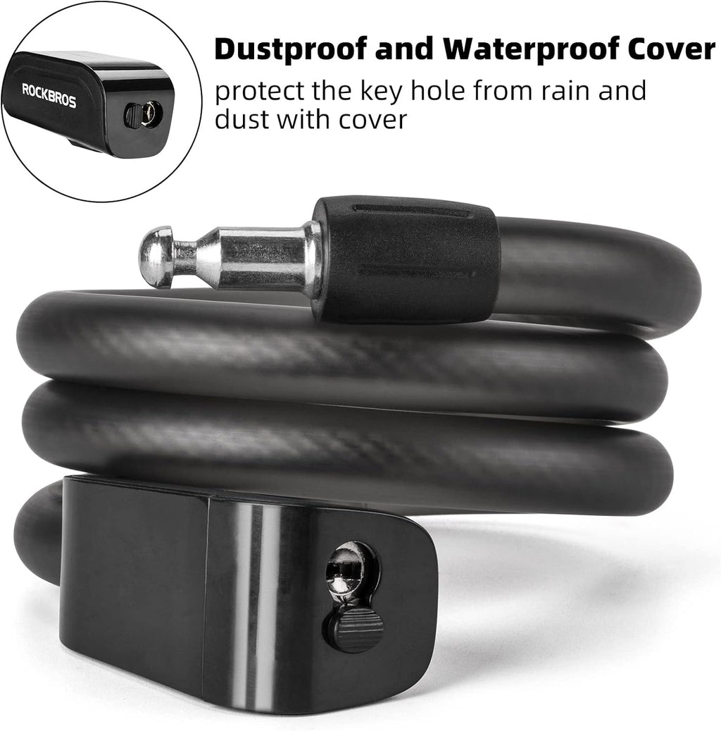 ROCKBROS 3ft Bike Cable Lock - Secure, Lightweight with Mounting Bracket