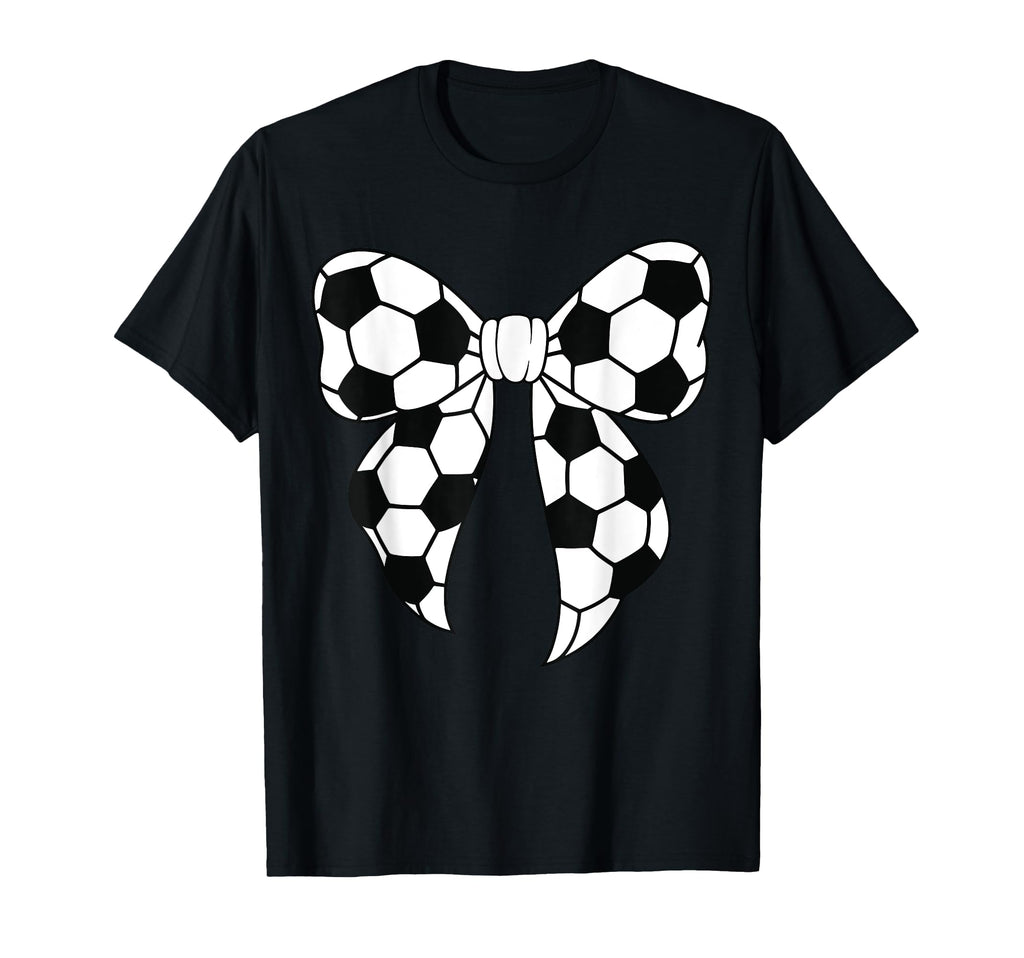 Womens Soccer Bow Soccer Player Coquette T-Shirt - Graphic Print Men Women