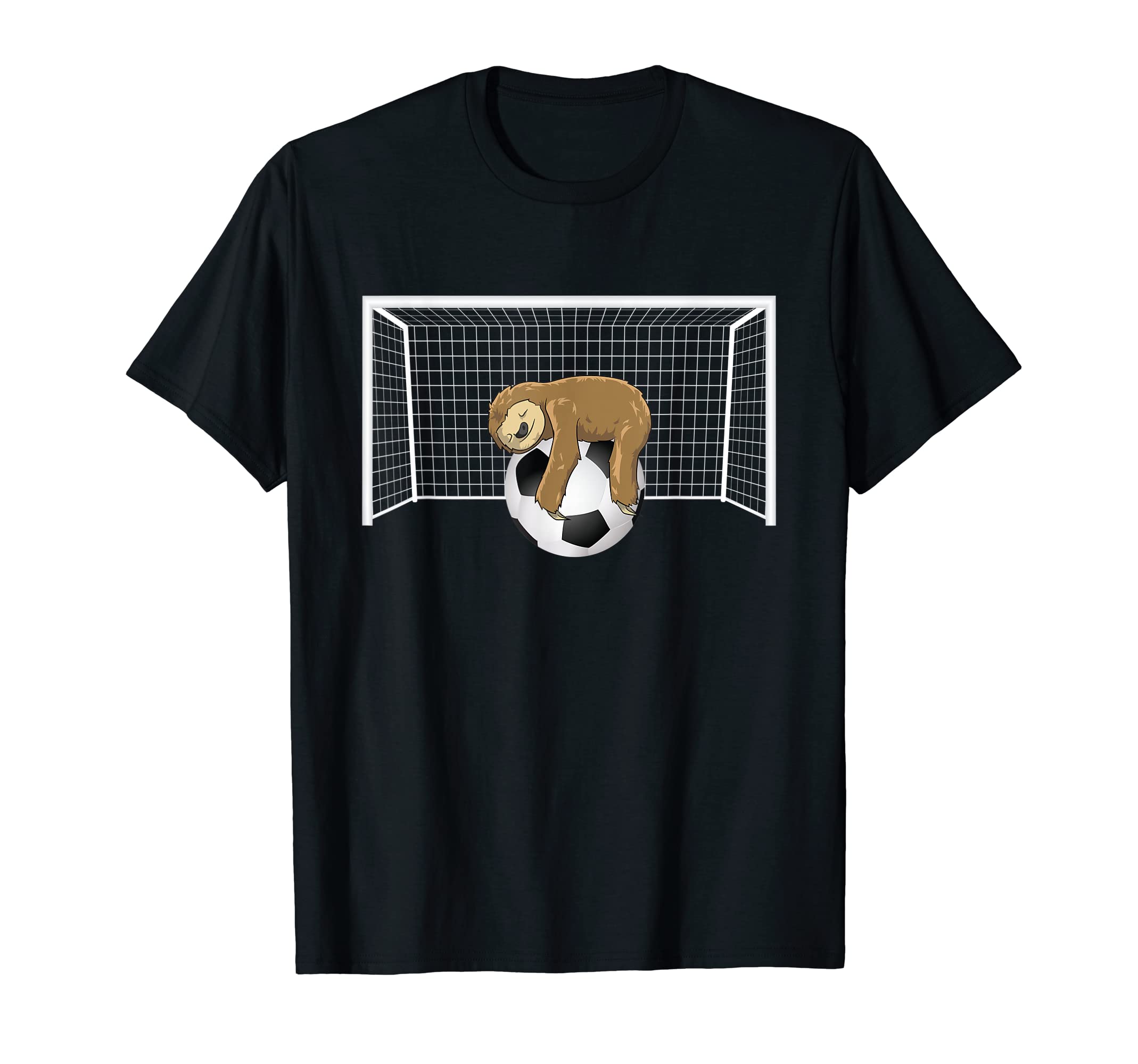 Lazy Sloth Soccer Ball Funny Soccer T-Shirt - Custom Art Print for Adults