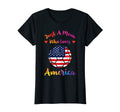 Womens Just Mom Who Loves America T-Shirt - Custom Art Print for Adults