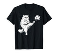 Persian Cat Playing Soccer Funny T-Shirt - Streetwear Style for Adults