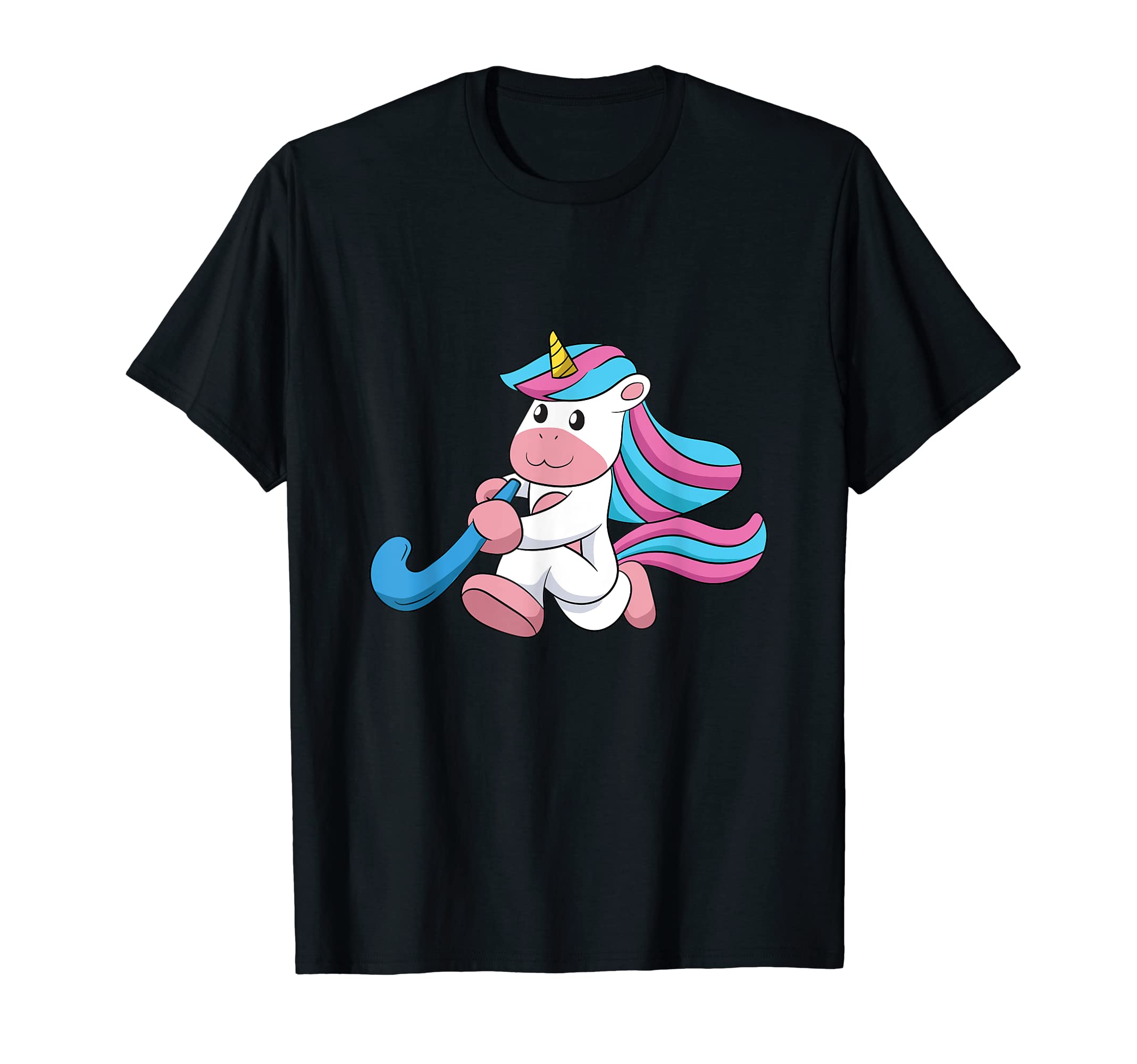 Unicorn Field Hockey Sports T-Shirt - Casual Everyday Wear Men Women