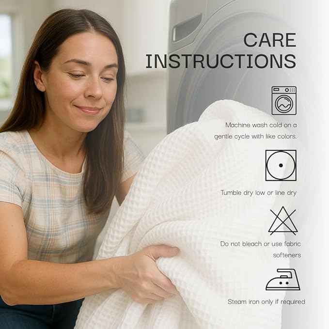 Salt Earth GOTS Certified 100% Organic Cotton Throw Blanket, 90" X 90" Waffle Blankets & Throws for Bed, Throw Blanket for Couch, Modern & Cozy Blanket, All Seasons, Comfy and Soft Blanket(Sun Bay)