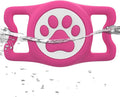 IP68 Waterpoof Dog Airtag Holder, Stretchy Silicone Full Body Covered Apple Air Tag Holder for Dog Cat Collar Fit All Width Collar (Rose, 1 Pack)