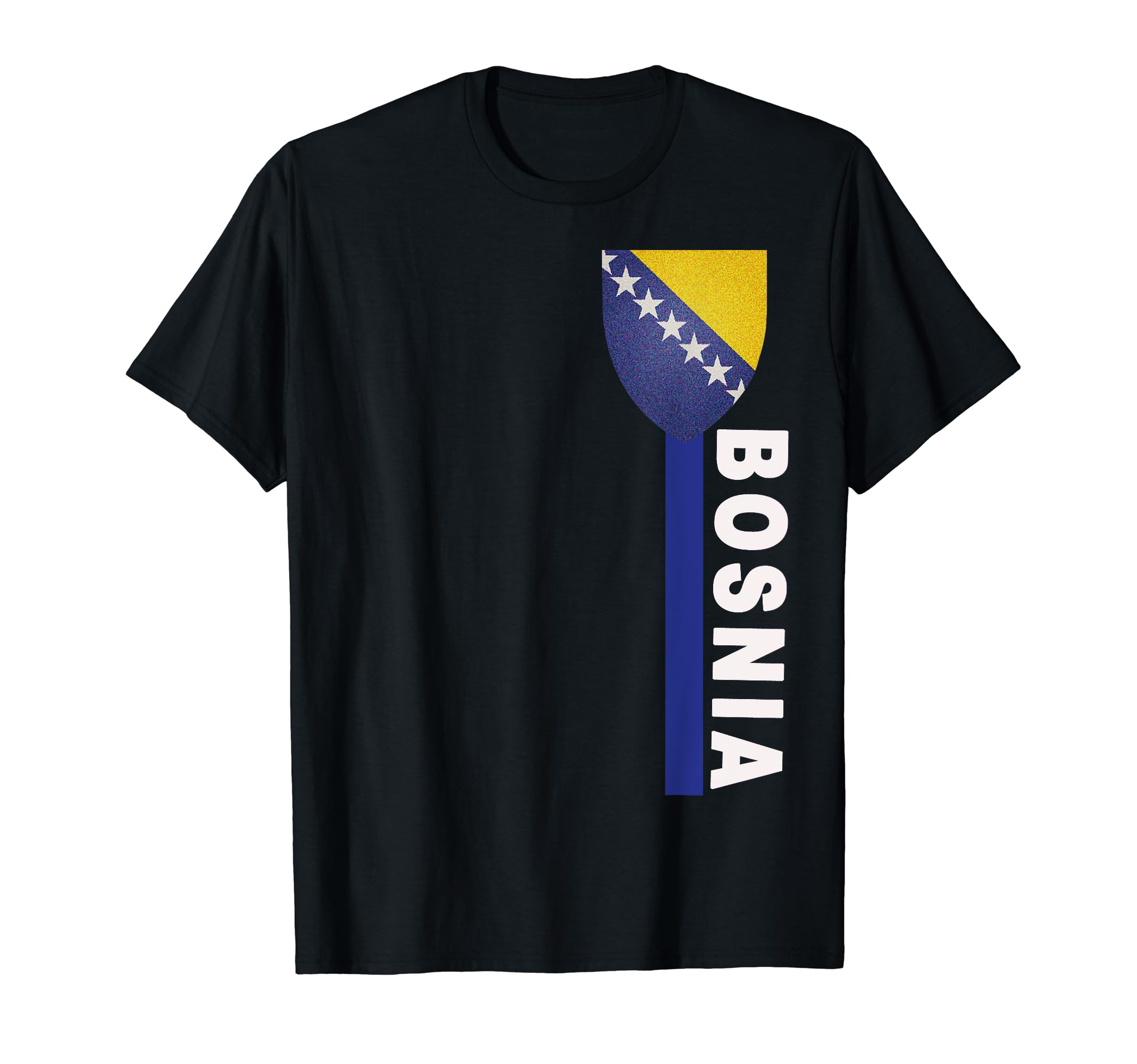 Bosnia Left Side Over Heart Soccer T-Shirt - Minimalist Print for Adults