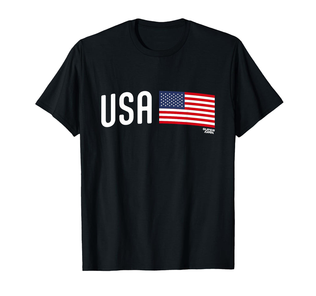 Superfan Usa Minimal Flag Stripe Soccer T-Shirt - Trendy Graphic for Adults