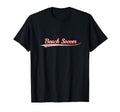 Beach Soccer Varsity Distressed Throwback T-Shirt - Unique Graphic Unisex