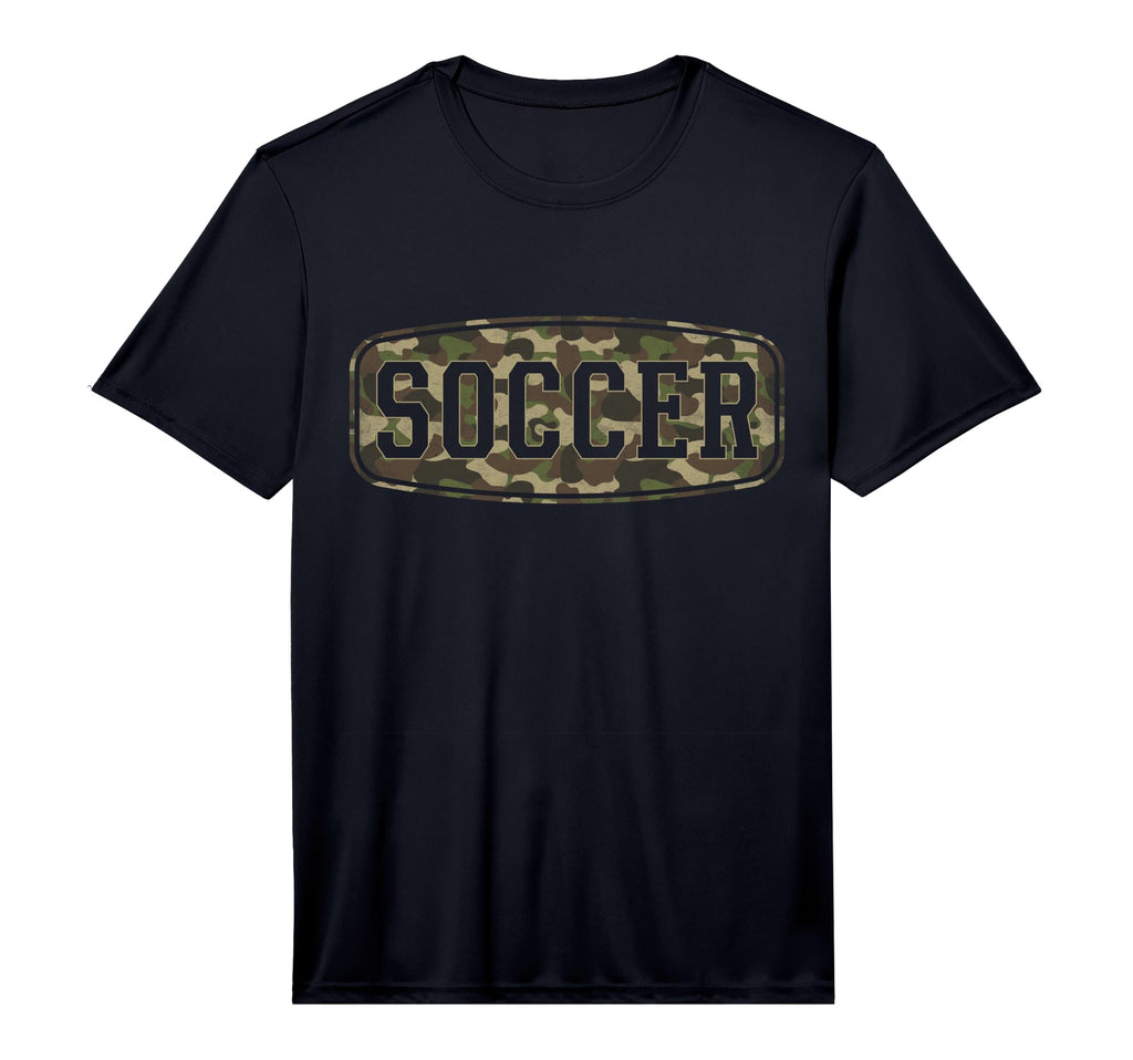 Mens Camo Soccer Camourflage Badge T-Shirt - Custom Art Print Unisex
