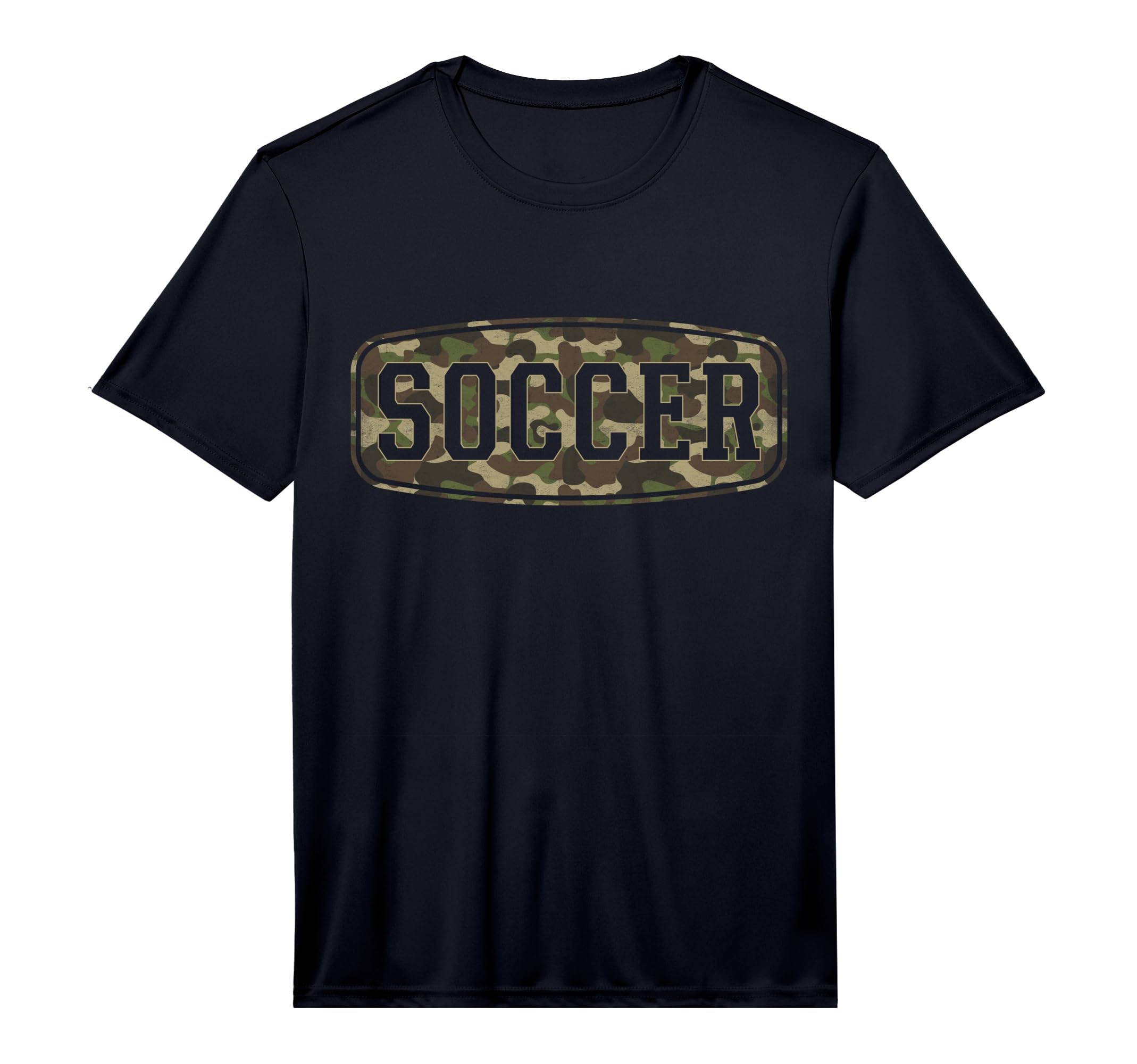 Mens Camo Soccer Camourflage Badge T-Shirt - Custom Art Print Unisex