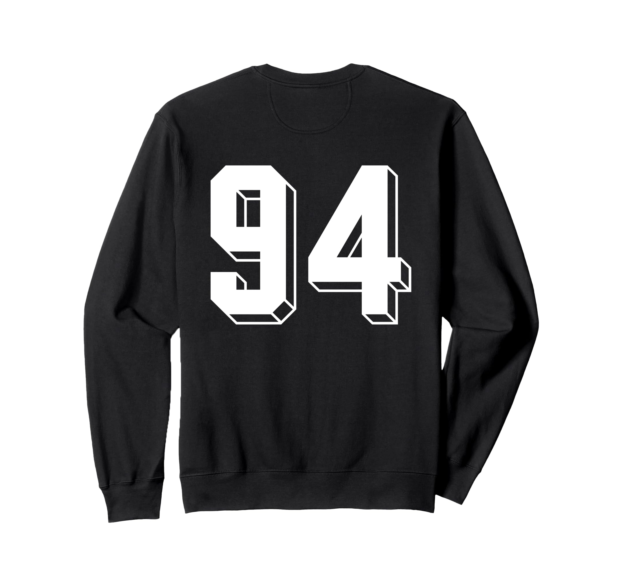 Number 94 Backside 80S 90S Team Sweatshirt - Fun Novelty Design for Adults