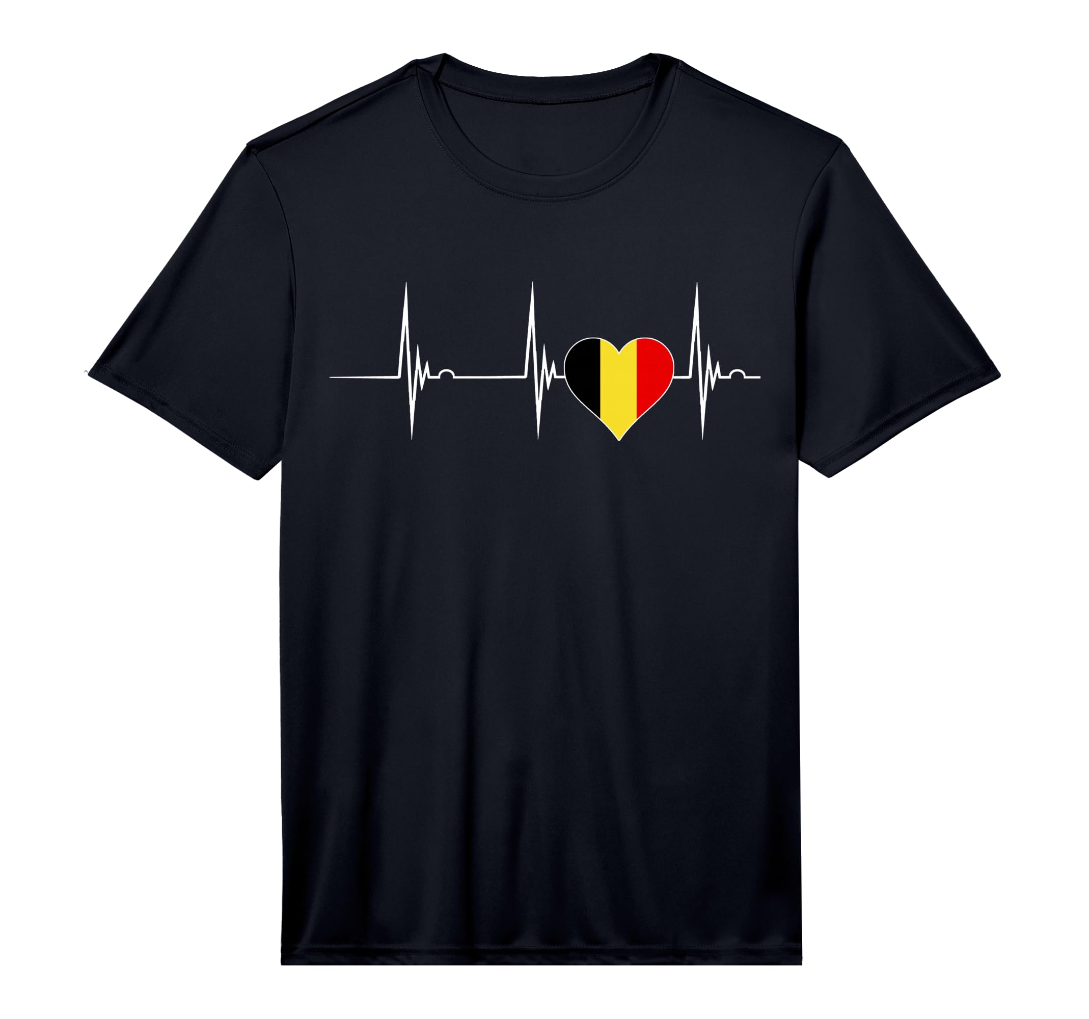 Belgium Heart Belgian Heartbeat Ekg T-Shirt - Graphic Print for Adults