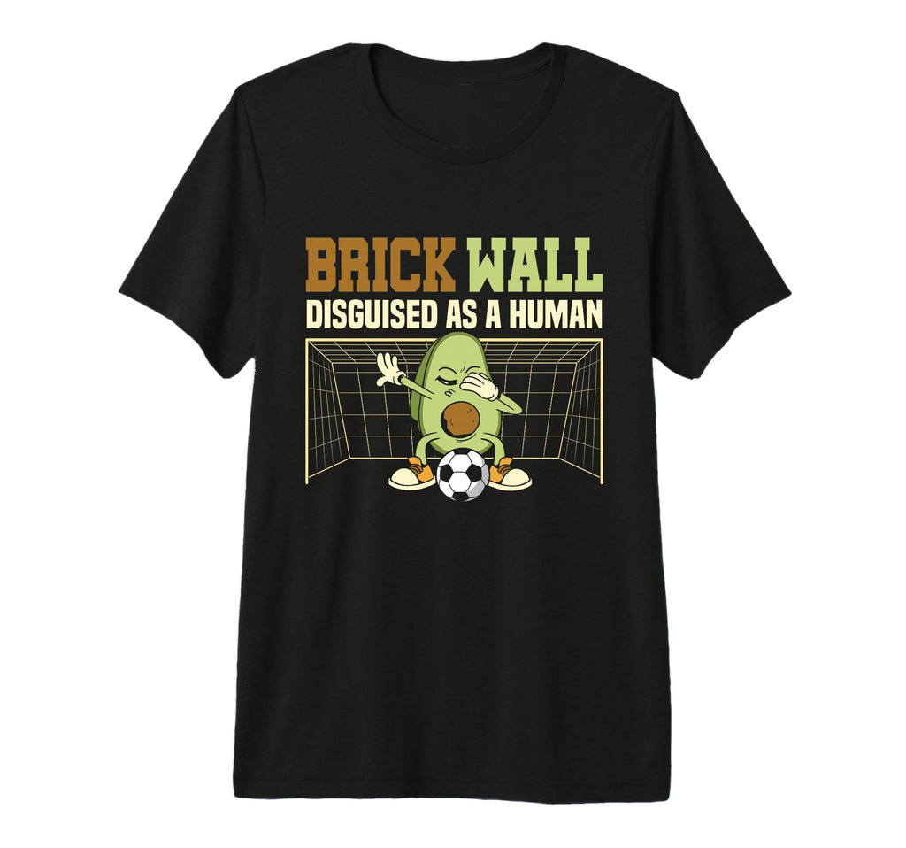 Avocado Soccer Goalie Brick Wall T-Shirt - Minimalist Print Unisex