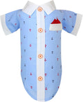 Parisian Nautical Dog Shirt - 100% Cotton Anchor Clothes - Blue and White Costume for Large Dogs