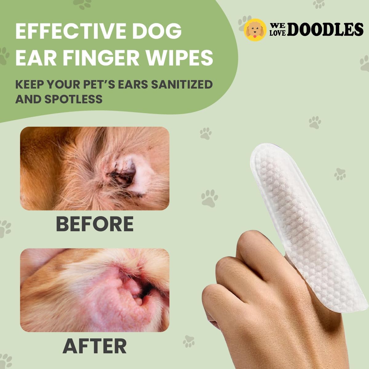 Dog Ear Finger Wipes (50 PCS)