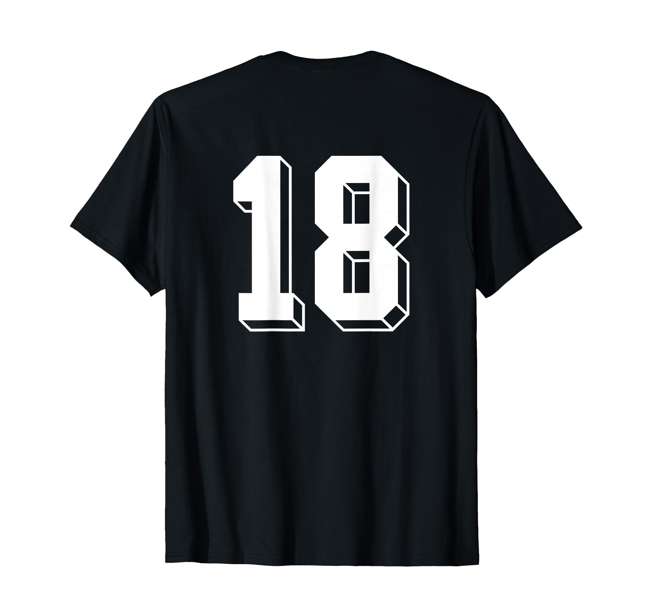Number 18 Backside 80S 90S Team T-Shirt - Fun Novelty Design Men Women