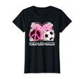 Peace Love Soccer Lover Cow Soccer T-Shirt - Aesthetic Graphic Unisex