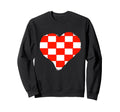 Croatia Heart Love Croatian Pride Sweatshirt - Minimalist Print for Adults