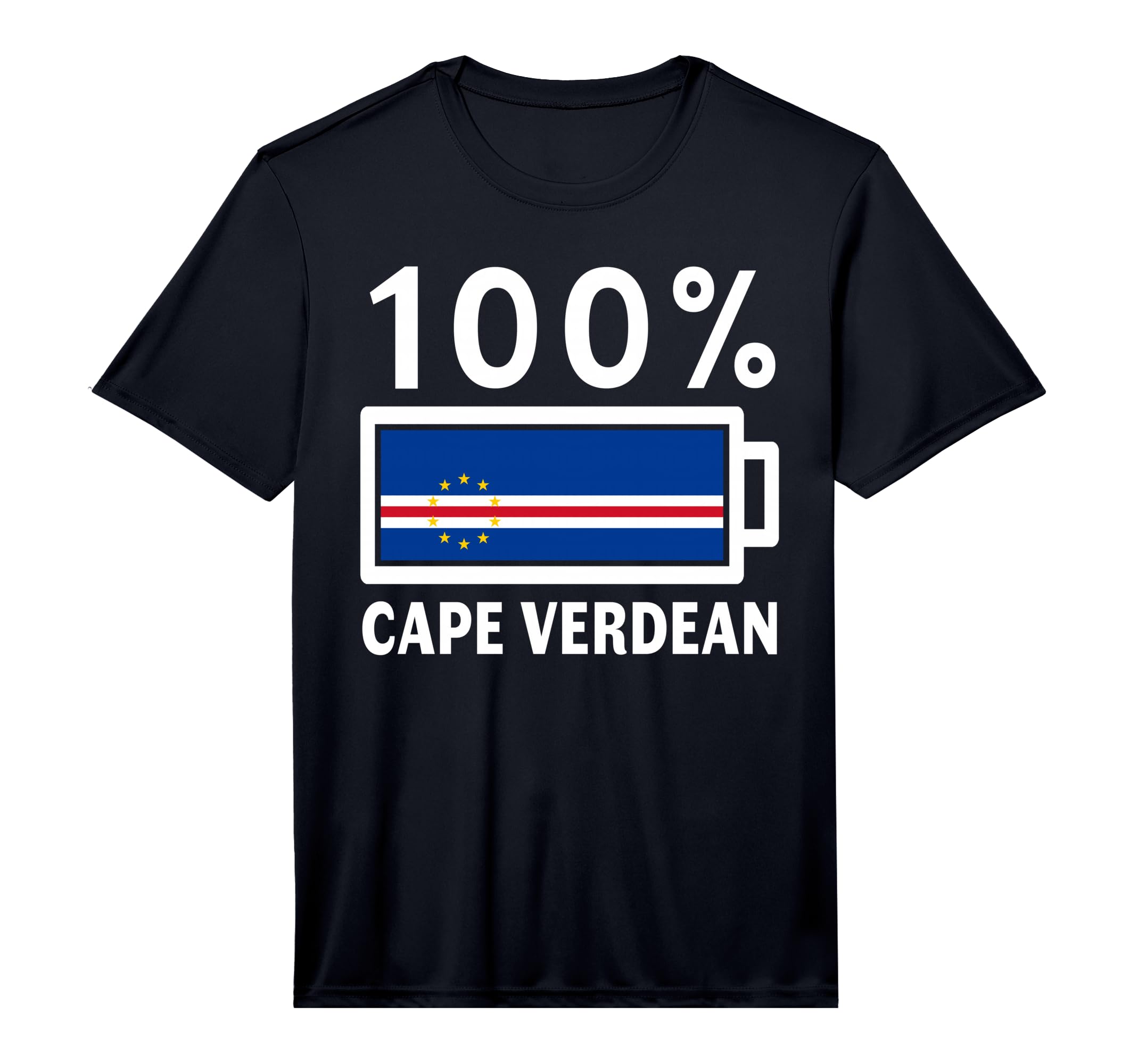 Cape Verde Flag 100 Cape Verdean T-Shirt - Casual Everyday Wear Unisex