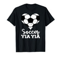 Soccer Yia Yia Funny Soccer Heart T-Shirt - Casual Everyday Wear Men Women