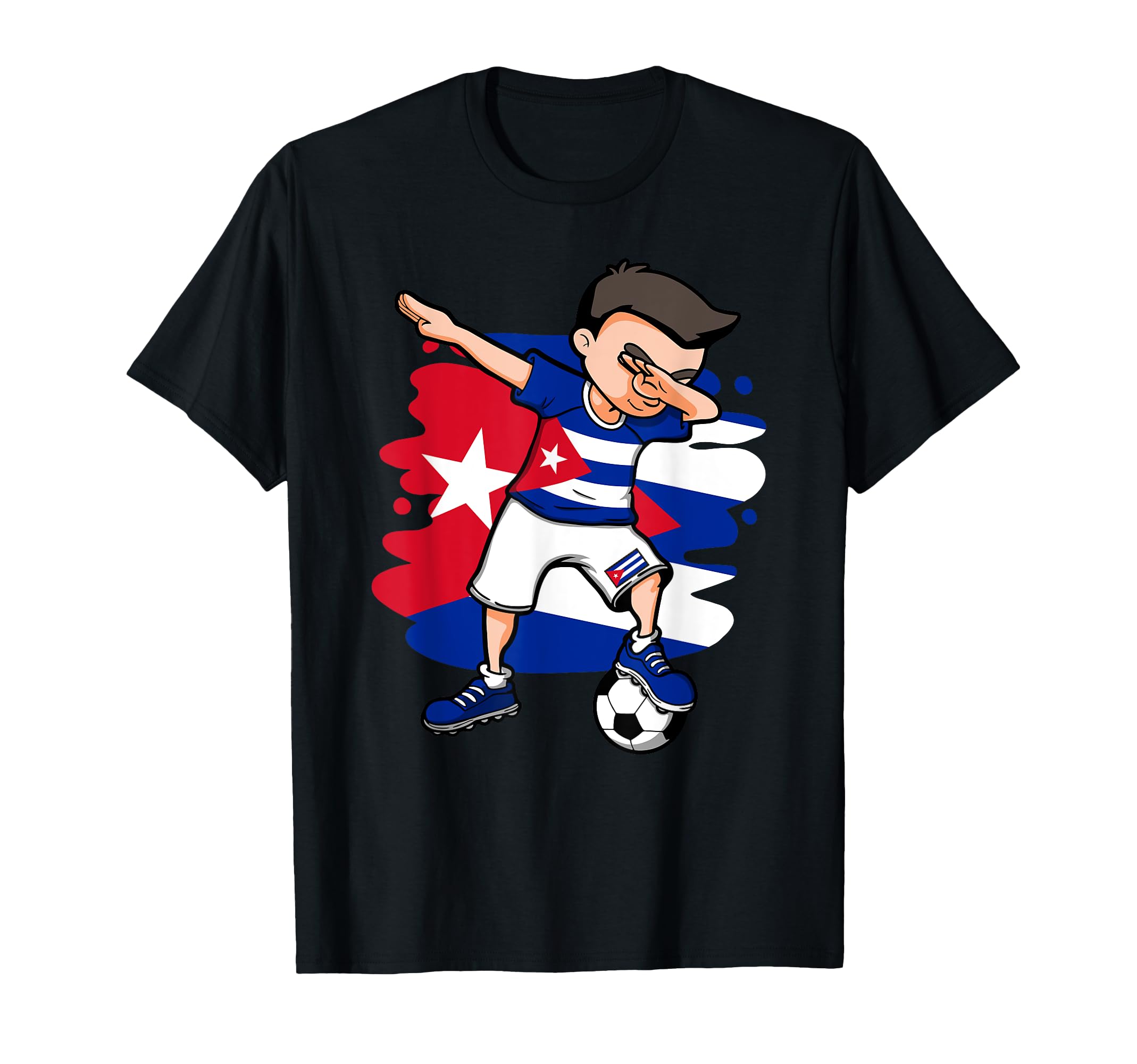 Dabbing Soccer Cuba Jersey Cuban T-Shirt - Trendy Graphic Men Women