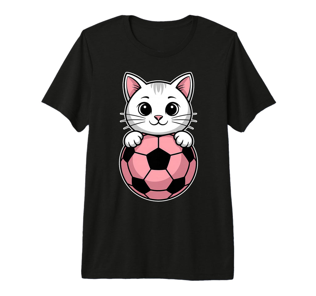 Cats Soccer Funny Soccer Tri Blend T-Shirt - Fun Novelty Design Men Women