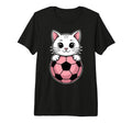 Cats Soccer Funny Soccer Tri Blend T-Shirt - Fun Novelty Design Men Women