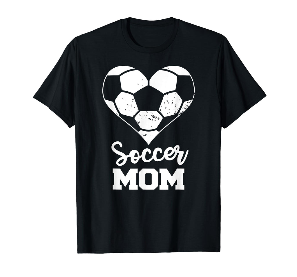 Soccer Mom Heart Funny Soccer T-Shirt - Graphic Print Unisex