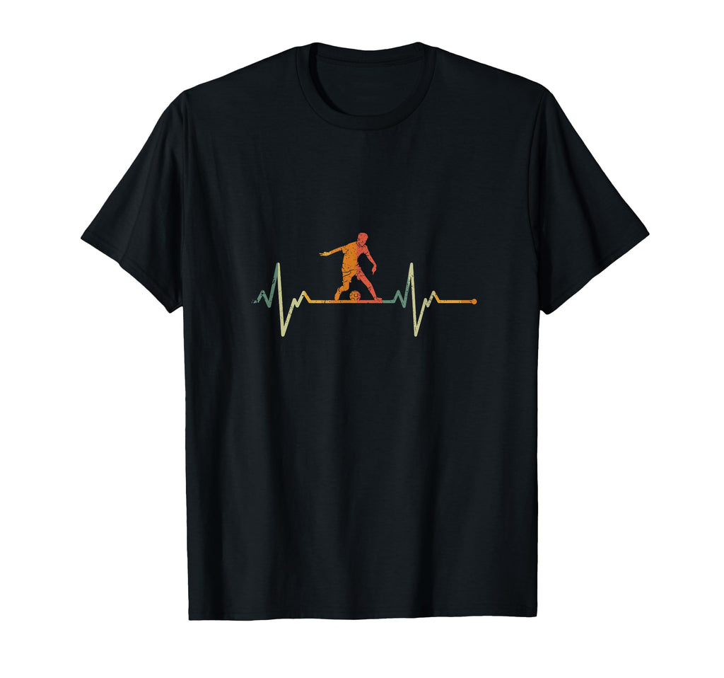 Soccer Player Gift Heartbeat Football T-Shirt - Trendy Graphic Men Women