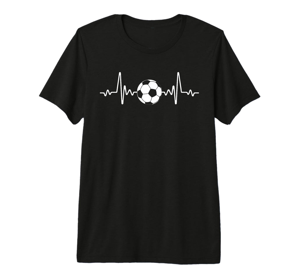 Soccer Player Heartbeat Soccer Lover Tri T-Shirt - Novelty Apparel Unisex