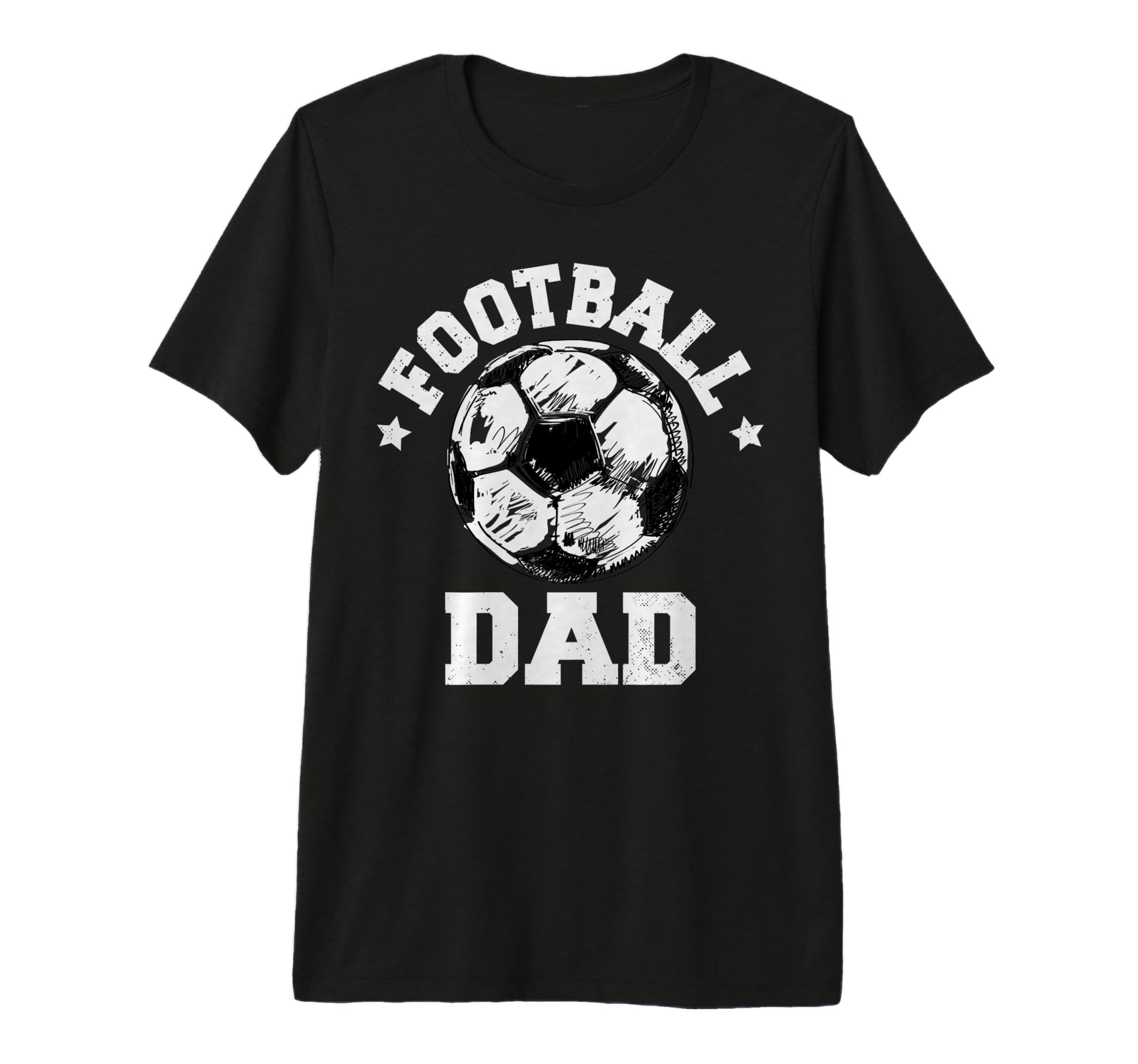 Mens Football Dad Sketch Soccer Ball T-Shirt - Minimalist Print Unisex