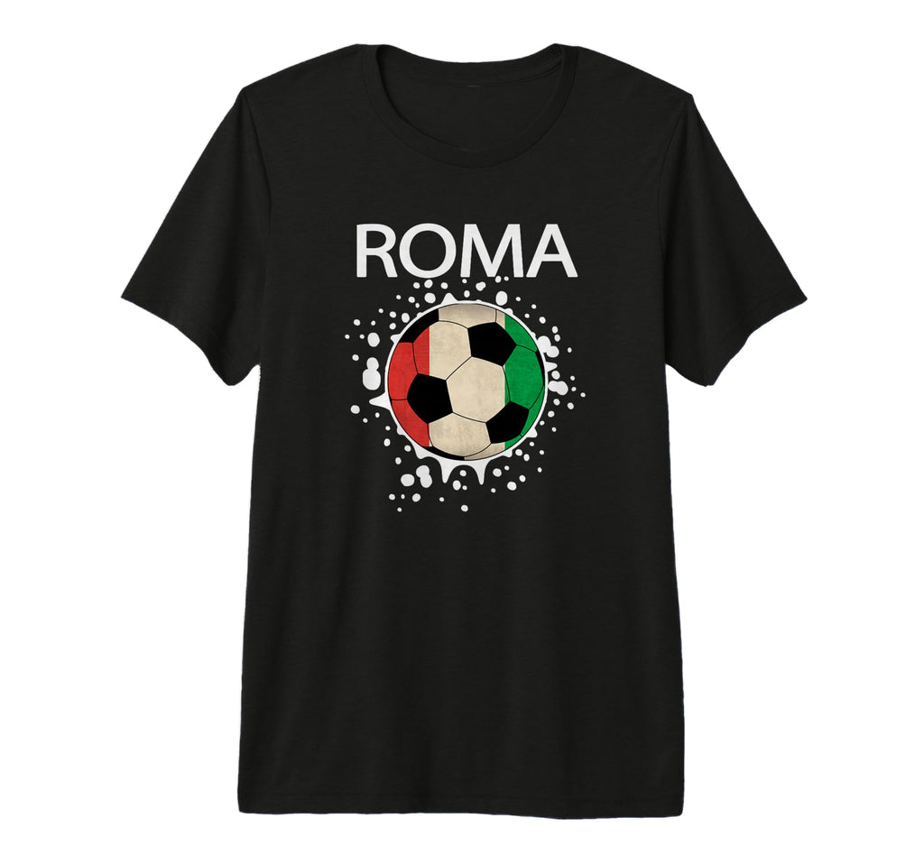 Roma Soccer 2018 Italian Flag Fire T-Shirt - Graphic Print for Adults