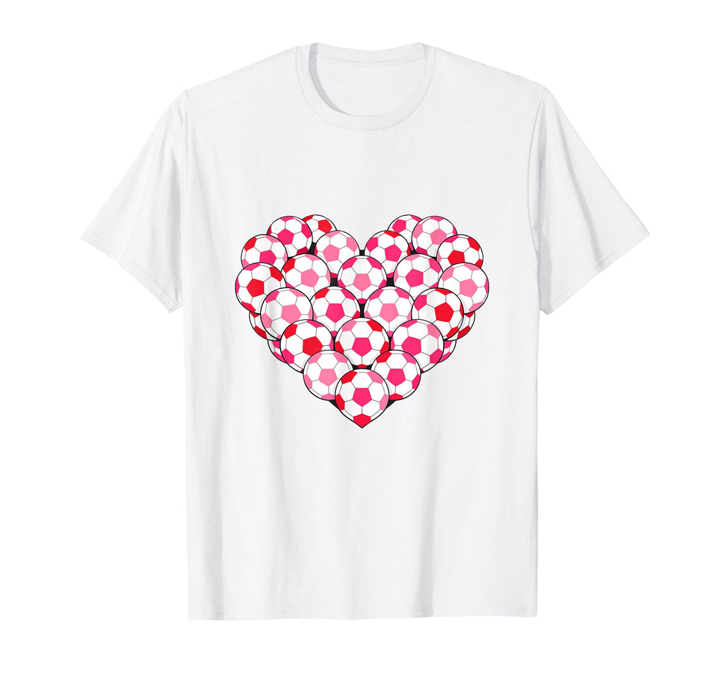 Heart Shaped Soccer Ball Art T-Shirt - Custom Art Print for Adults