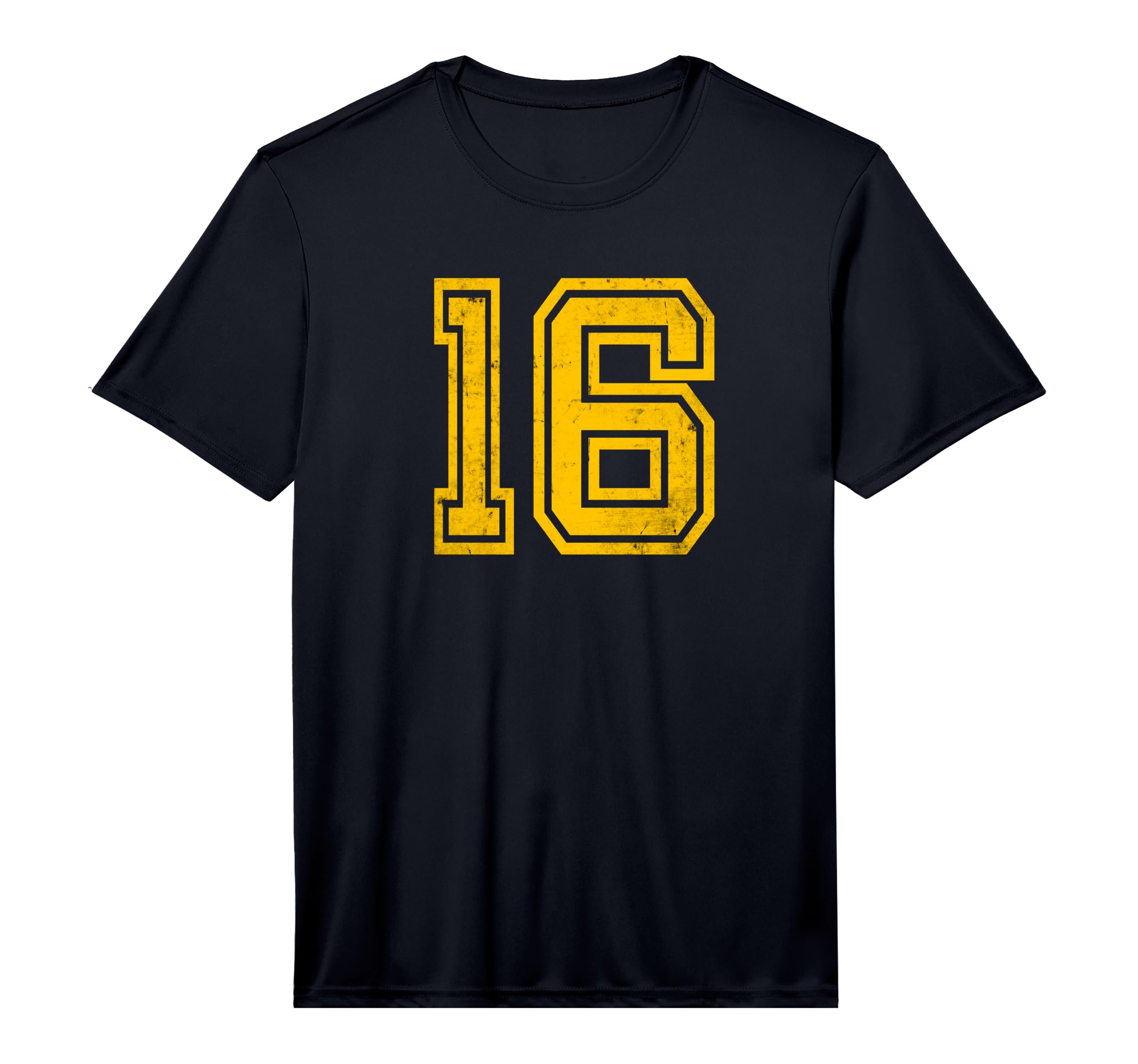 Yellow Distressed Sport Team Number T-Shirt - Custom Art Print Men Women