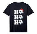 Ho Ho Ho Soccer Ball Santa Hat T-Shirt - Fun Novelty Design Men Women