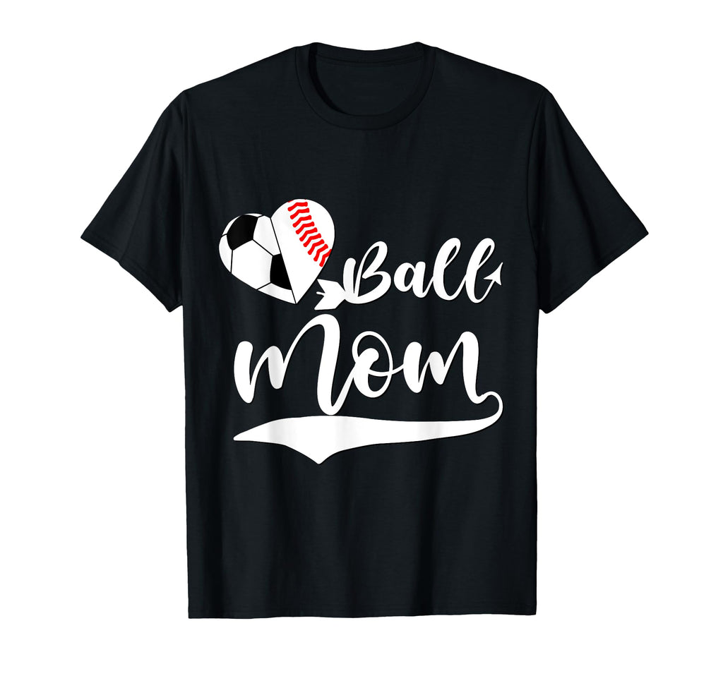 Heart Funny Baseball Soccer Mom Lover T-Shirt - Unique Graphic Men Women
