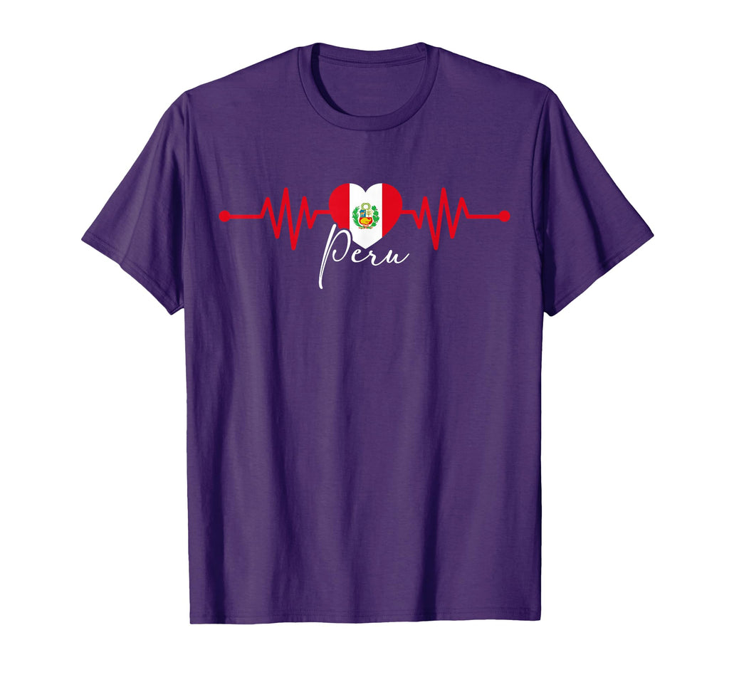 Peru Heritage Roots Proud Heartbeat T-Shirt - Trendy Graphic for Adults
