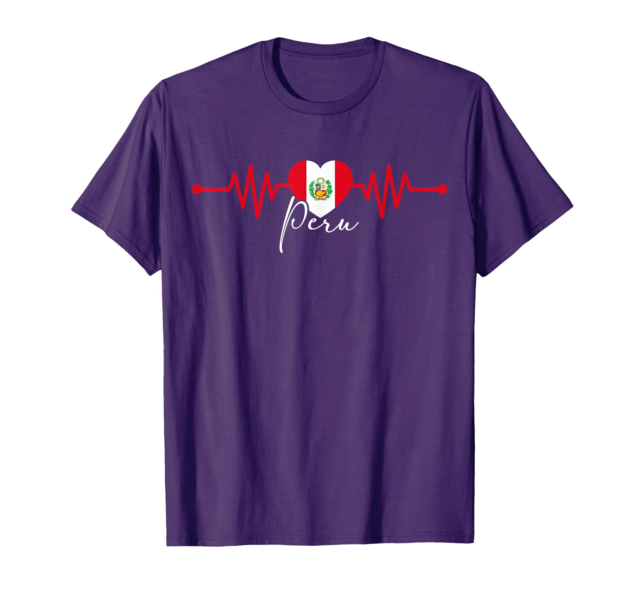 Peru Heritage Roots Proud Heartbeat T-Shirt - Trendy Graphic for Adults