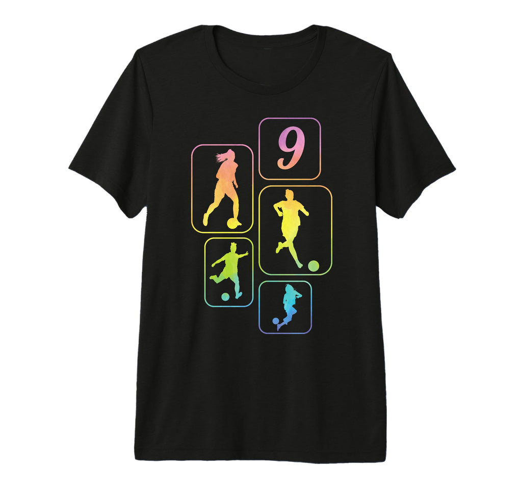 9Th Birthday Soccer Player Football 9 T-Shirt - Novelty Apparel Men Women
