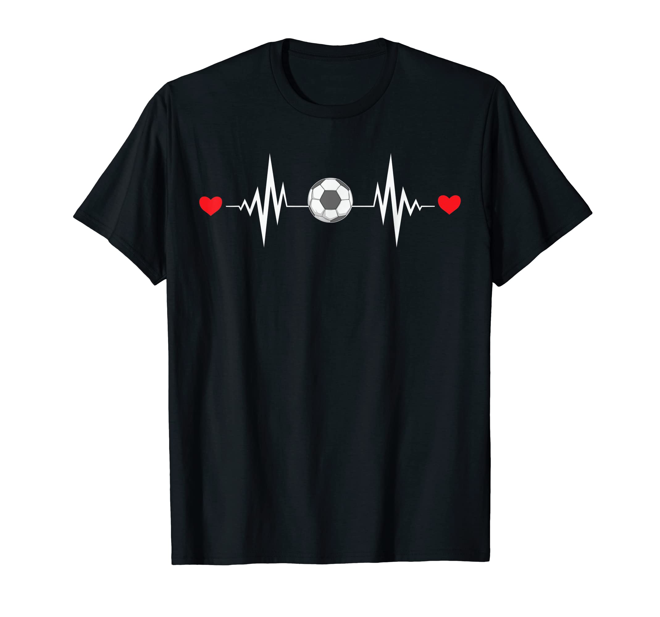 Soccer Ball Heartbeat Funny Soccer T-Shirt - Custom Art Print Unisex