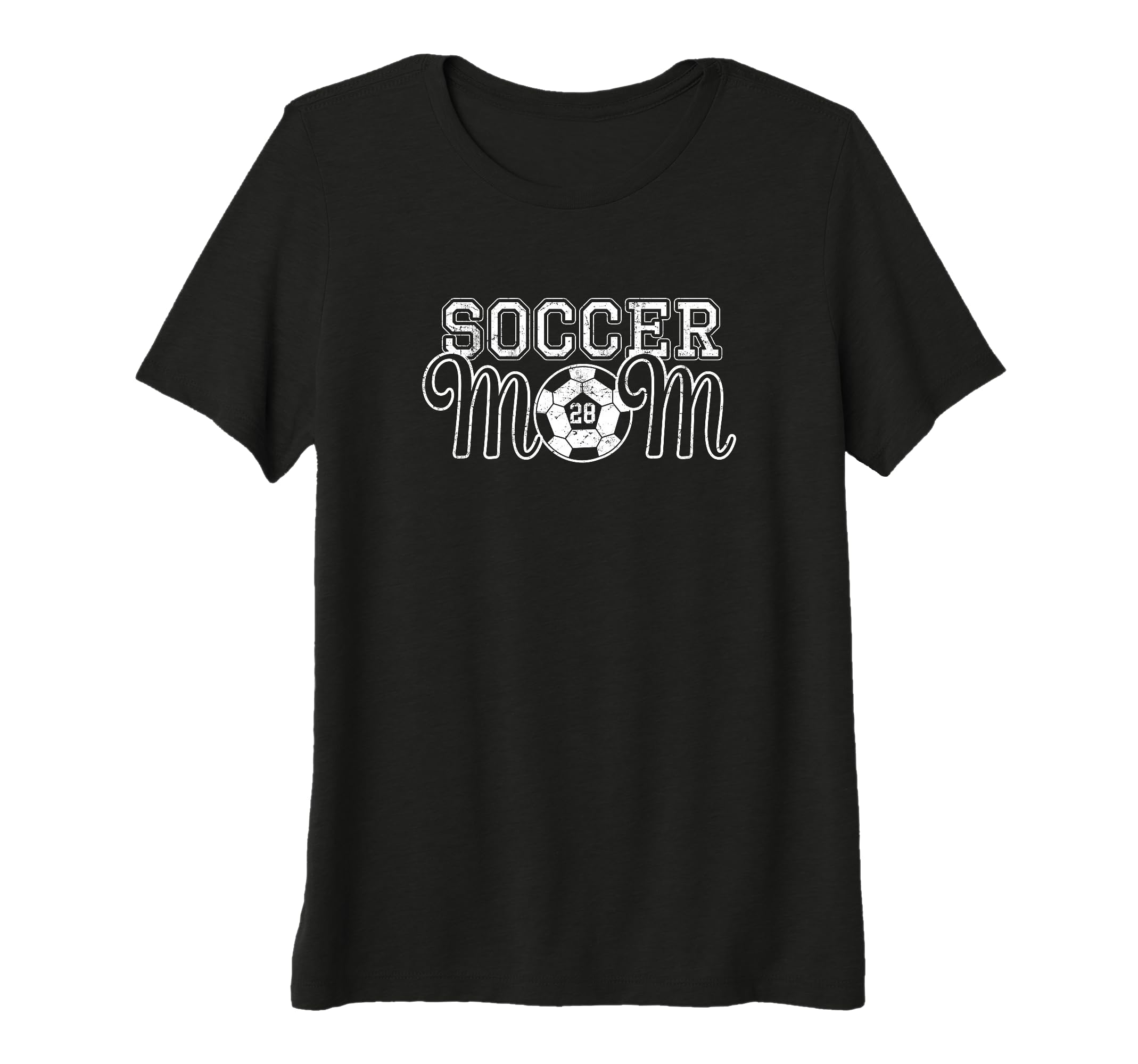 Womens Number 28 Soccer Mom Mothers T-Shirt - Minimalist Print for Adults