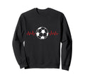 Soccer Ball Heartbeat Players Sweatshirt - Minimalist Print for Adults