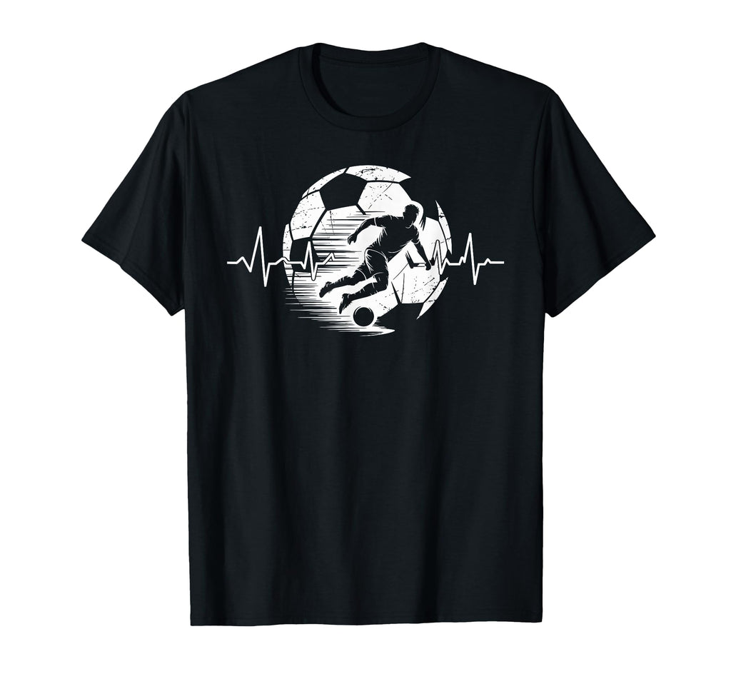 Heartbeat Soccer Player Ball Soccer T-Shirt - Novelty Apparel Unisex