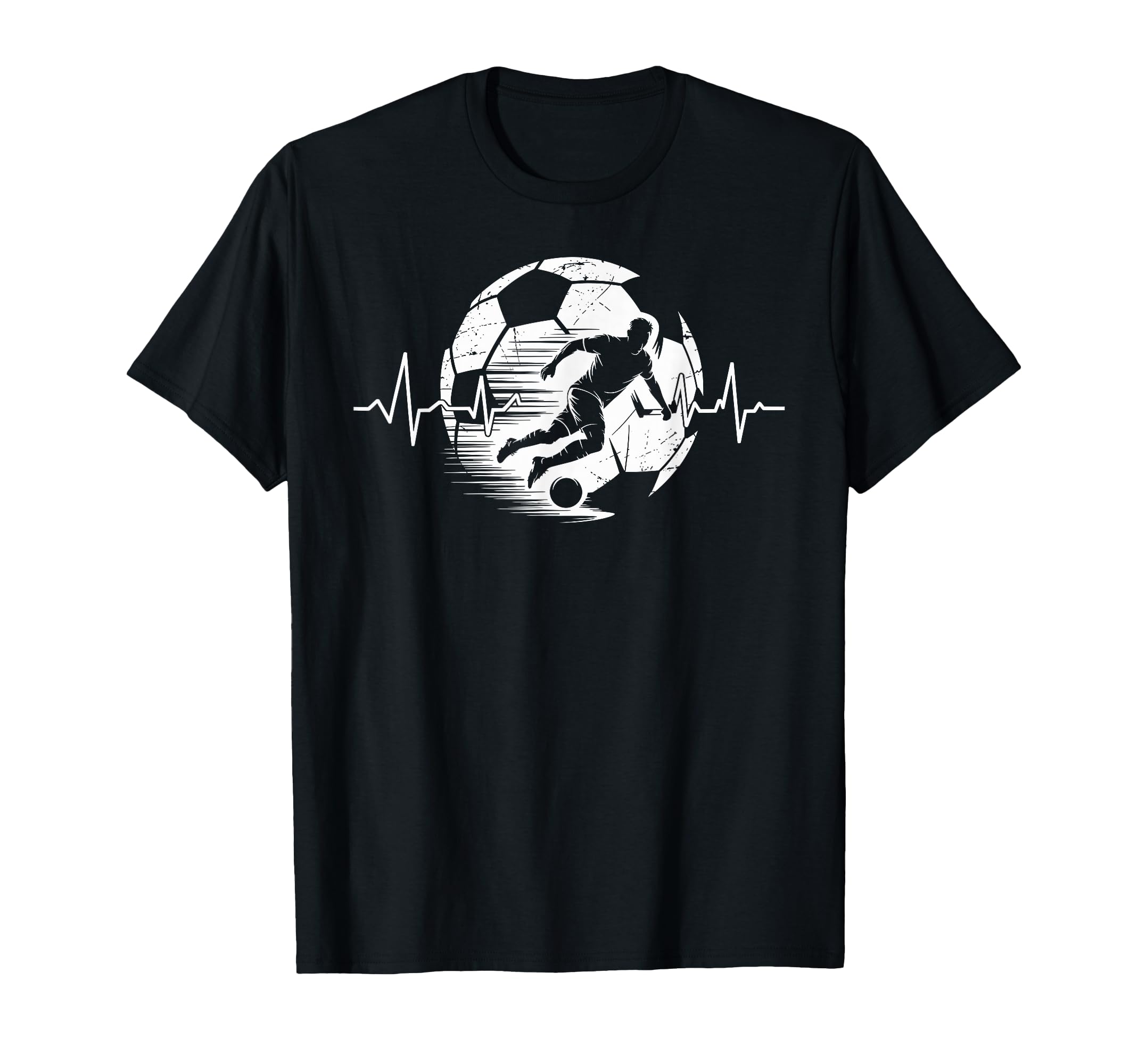 Heartbeat Soccer Player Ball Soccer T-Shirt - Novelty Apparel Unisex