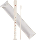 Recorder Instrument for Beginner Kids Adults,8-Hole Soprano Descant Recorder Music Flute with with Cleaning Rod & Leather Case For School Student Home Entertainment(2-Carved White)